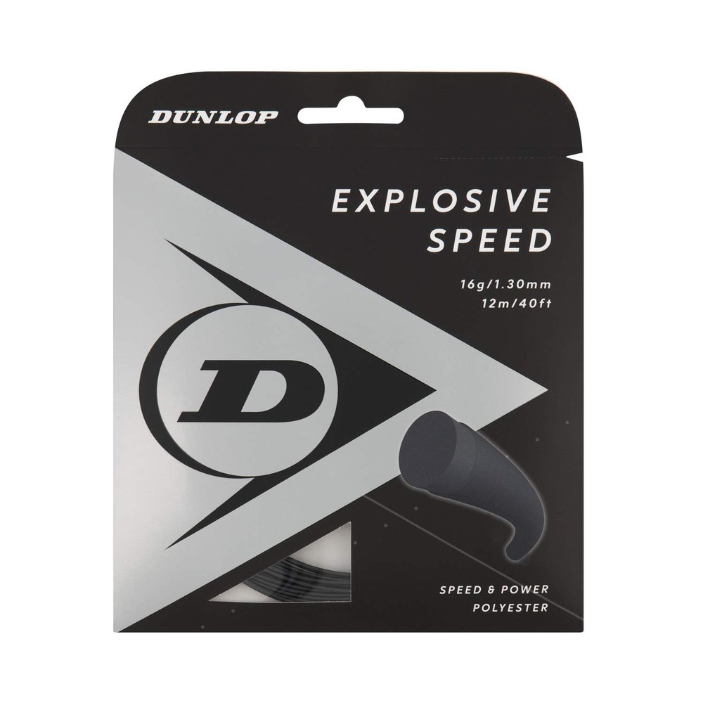 Dunlop Sports Explosive Speed Tennis String, Black, 16g, 1 Set