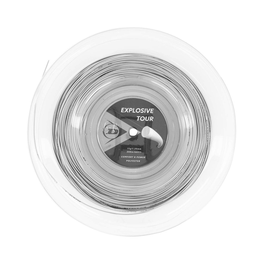 Dunlop Sports Explosive Tour Tennis String, Silver, 17g, 660' Reel