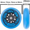 AOWISH 4-Pack Inline Skate Wheels Outdoor Asphalt Formula 85A Hockey Roller Blades Replacement Wheel with Bearings ABEC-9 and Floating Spacers (Blue, 72mm) view 4
