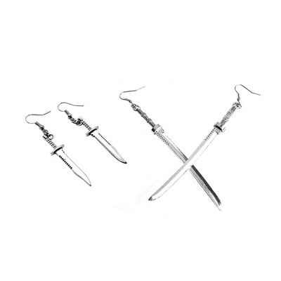 Wixine 2Pairs Sword Earring & Sword and Knight Silver Earrings Dagger Medieval Weapon Drop Sword Jewelry