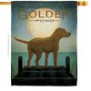Breeze Decor Golden Pond House Flag Dog Puppy Spoiled Paw Canine Fur Pet Nature Farm Animal Creature Decoration Banner Small Garden Yard Gift Double-Sided, Made in USA view 1