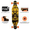 PINESKY 41 Inch Longboard Skateboard 9 Ply Natural Maple Complete Skateboard Cruiser for Cruising, Carving, Free-Style and Downhill with T-Tool Skull view 2