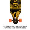 PINESKY 41 Inch Longboard Skateboard 9 Ply Natural Maple Complete Skateboard Cruiser for Cruising, Carving, Free-Style and Downhill with T-Tool Skull view 4