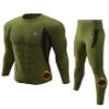 CL convallaria Long Johns for Men, Thermal Underwear Set Winter Hunting Gear Sport Base Layer Top and Bottom Midweight Army Green M