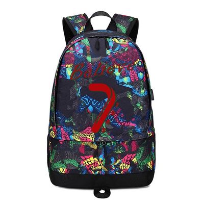 Soccer Player 7 Ball Storage Backpack Sports Equipment Depositary Multifunctional Bag For Men Women (Red Pattern 6)