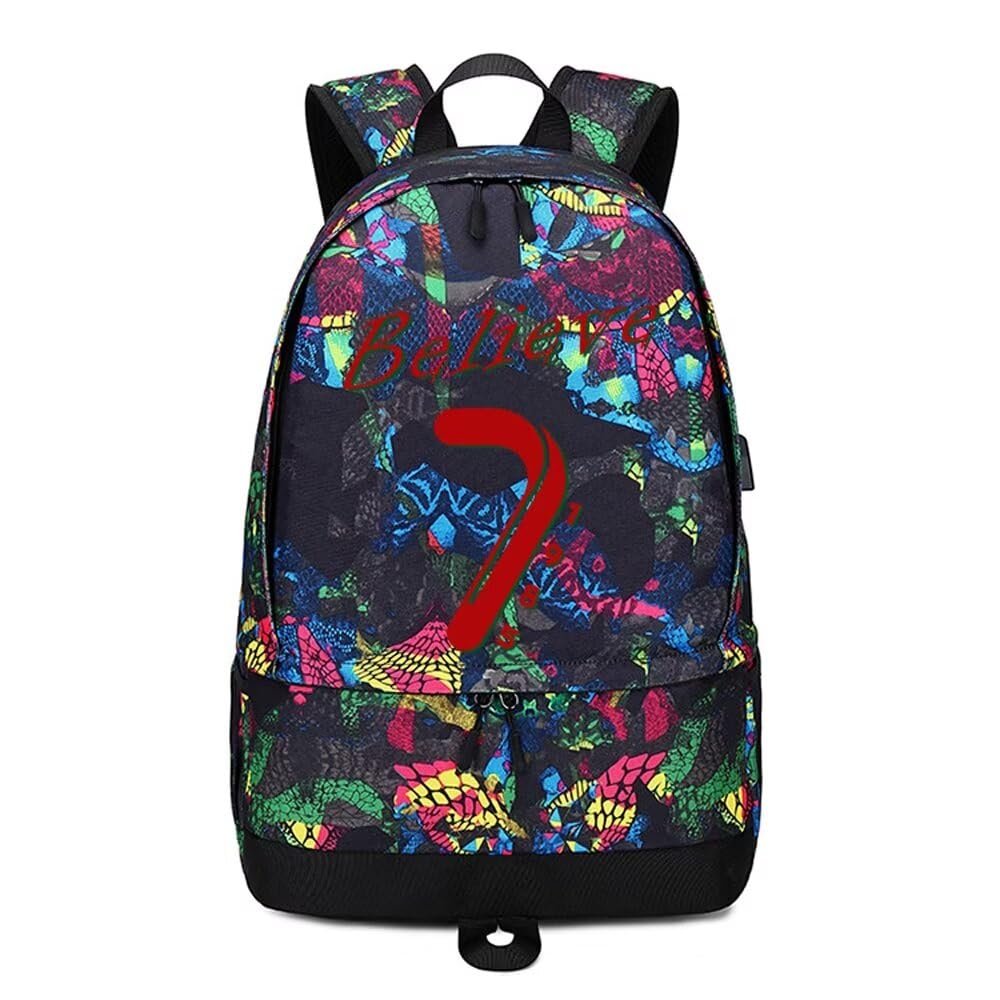 Soccer Player 7 Ball Storage Backpack Sports Equipment Depositary Multifunctional Bag For Men Women (Red Pattern 6)