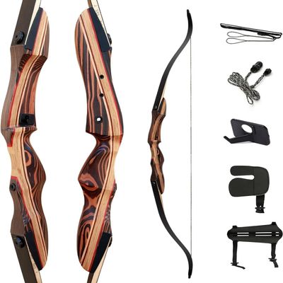 Deerseeker Archery 62" Takedown Recurve Bow Set with Right Hand & Left-Handed Riser Laminated Limbs 20-60 lbs for Adults & Youth, Archery Practice & Bow Hunting (30 lb, Right Hand)