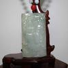 2.4" China Certified Grade A Nature Jadeite Jade Blessing Manjusri and Buddha Hand Carved Necklace Pendant 8578 view 1