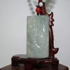 2.4" China Certified Grade A Nature Jadeite Jade Blessing Manjusri and Buddha Hand Carved Necklace Pendant 8578 view 3