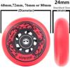 AOWISH 4-Pack Inline Skate Wheels Outdoor Asphalt Formula 85A Hockey Roller Blades Replacement Wheel with Bearings ABEC-9 and Floating Spacers (Red, 76mm) view 4