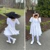 Stelle Long Sleeve Girls Dress Toddler White Dresses Skater Twirl Cotton A-Line Dress for School Casual(White, 6 Years) view 2