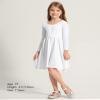 Stelle Long Sleeve Girls Dress Toddler White Dresses Skater Twirl Cotton A-Line Dress for School Casual(White, 6 Years) view 4