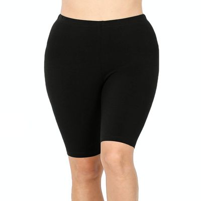ALLLA Womens Bike Short Cotton Legging Active Wear Pants (S-3XL) Black-XL