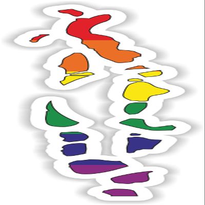 1x Maldives Gay Pride Map Flag Waterproof Vinyl Sticker LGBTQI ILGA Equality - 15cm / 5.9inches