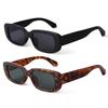ADE WU Rectangle Sunglasses for Women Men Retro 90s Trendy Narrow Rectangular Sun Glasses Fashion Y2K Stylish,2 Packs:Black & Tortoise