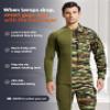 CL convallaria Thermal Underwear Set Winter Hunting Gear Sport Long Johns Base Layer Bottom Top Midweight Army Green XL view 4
