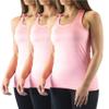AOXOR Essence Women's Active Stretchy Moisture-Wicking Form-Fitting Yoga Running Racerback Tank Top, Peach Pink, Pack of 3, L view 1