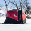 Eskimo Outbreak 450XD Pop-up Portable Insulated Ice Fishing Shelter, 75 sq ft. Fishable Area, 4-5 Person,Red/Black view 3