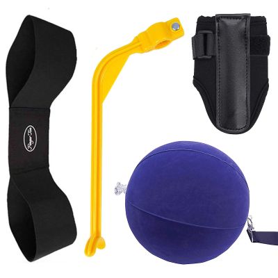 Amy Sport Golf Swing Training Aid Wrist Hinge Adjustable Arm Band with Hanger Smartball Connection Band for Correction, Men Women Ball Between Arms Practice Tool (5 Pack Golf Swing Trainer Aid)