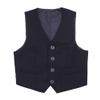 Oyolan Kids Boys Gentleman Button Down Blazer Waistcoat Vest Party Wedding School Gathering Formal Suit Black 10-12 view 3