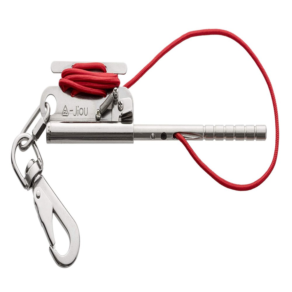A MC JIOU Fish Stringer Spearfishing Clip with Scalable Cord Length and Made of Stainless Steel