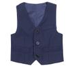Oyolan Kids Boys Gentleman Button Down Blazer Waistcoat Vest Party Wedding School Gathering Formal Suit Navy Blue 4-5 view 3