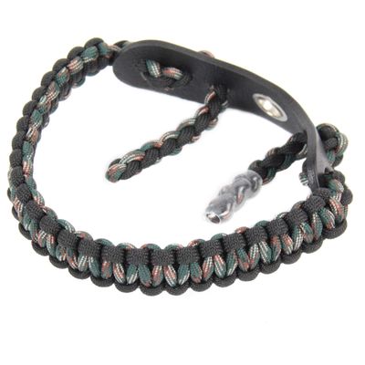 SUNYA Archery Bow Wrist Sling, 550 Paracord Strap Comfortable on Hand.100% Full Grain Leather Yoke, Multiple Camo Colors.Fit Compound Bow Stabilizer & Recurve. (Jungle Camo 21)