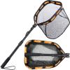 PLUSINNO Floating Fishing Net for Steelhead, Salmon, Fly, Kayak, Catfish, Bass, Trout Fishing, Rubber Coated Landing Net for Easy (19.7"/50cm Hoop Size Length 1.35M Orange (Telescopic Pole)) view 1