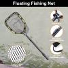 PLUSINNO Floating Fishing Net for Steelhead, Salmon, Fly, Kayak, Catfish, Bass, Trout Fishing, Rubber Coated Landing Net for Easy (19.7"/50cm Hoop Size Length 1.35M Orange (Telescopic Pole)) view 2