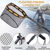 PLUSINNO Floating Fishing Net for Steelhead, Salmon, Fly, Kayak, Catfish, Bass, Trout Fishing, Rubber Coated Landing Net for Easy (19.7"/50cm Hoop Size Length 1.35M Orange (Telescopic Pole)) view 4