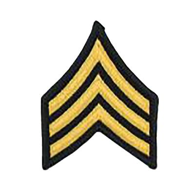 Army Service Uniform Sew On Rank Gold and Blue Set of 2 (Large, Sergeant)