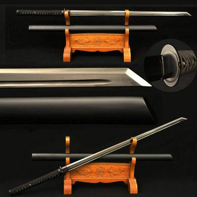 GLW Sword Japanese Black Blade Ninja Sword1060 High Carbon Steel Kiriha Zukuri Blade Sharp