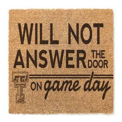 KH Sports Fan Texas Tech Red Raiders Will Not Answer on Gameday Coir Doormat, 18x30 Inches, Red Raiders Outdoor Rug; Display Your Team Spirit with This Unique Texas Tech Red Raiders Doormat