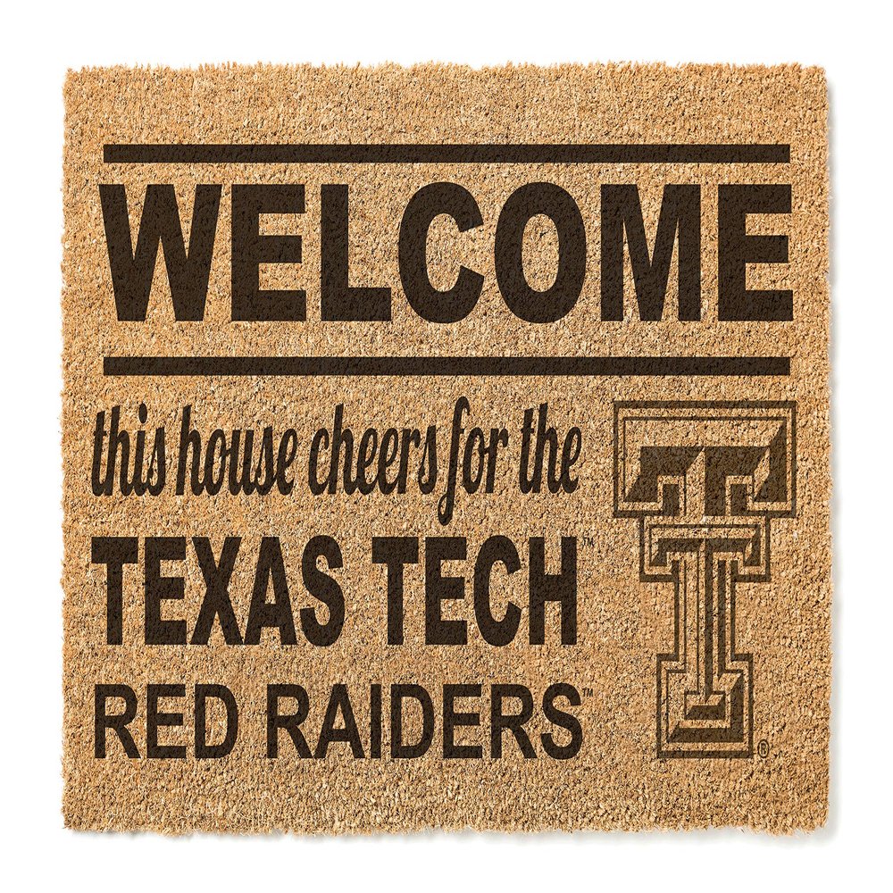 KH Sports Fan Texas Tech Red Raiders Welcome Coir Doormat, 18x30 Inches, Red Raiders Outdoor Rug; Display Your Team Spirit with This Unique Texas Tech Red Raiders Doormat