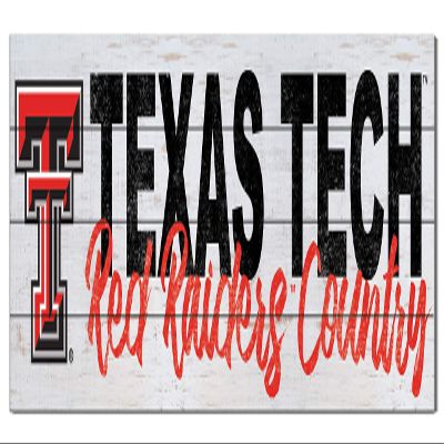 KH Sports Fan Texas Tech Red Raiders 40"x10" Sign with Logo, Multi