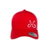 Love Sketches Embroidered Fishing Hooks Reel Text Design Trucker Snapback Cap Mesh Back Men and Women (Red/White-wt) view 2