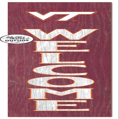 KH Sports Fan Virginia Tech Hokies Welcome Porch Leaner, 11x46 Inches, Hokies Outdoor Welcome Sign; Display Your Team Spirit with This Virginia Tech Hokies Plaque