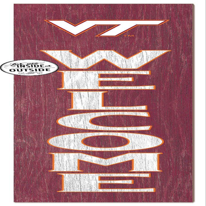 KH Sports Fan Virginia Tech Hokies Welcome Porch Leaner, 11x46 Inches, Hokies Outdoor Welcome Sign; Display Your Team Spirit with This Virginia Tech Hokies Plaque