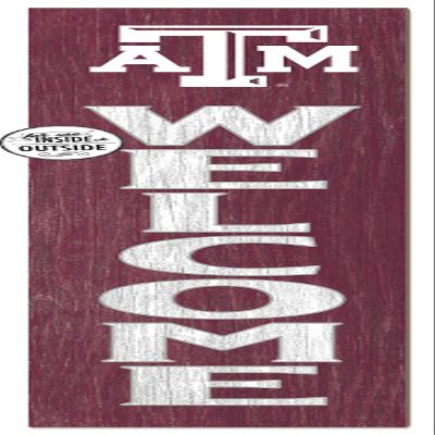 KH Sports Fan Texas A&M Aggies Welcome Porch Leaner, 11x46 Inches, Aggies Outdoor Welcome Sign; Display Your Team Spirit with This Texas A&M Aggies Plaque