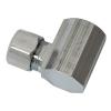 Brass Compression Angle Connector, Chrome-Plated, Lead-Free, 3/8 FPT x 3/8-In. OD view 1