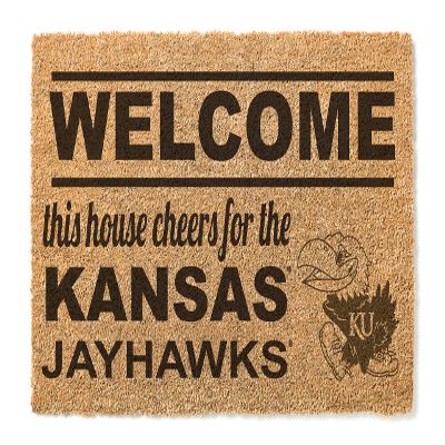 KH Sports Fan Kansas Jayhawks Welcome Coir Doormat, 18x30 Inches, Jayhawks Outdoor Rug; Display Your Team Spirit with This Unique Kansas Jayhawks Doormat