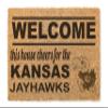 KH Sports Fan Kansas Jayhawks Welcome Coir Doormat, 18x30 Inches, Jayhawks Outdoor Rug; Display Your Team Spirit with This Unique Kansas Jayhawks Doormat view 1