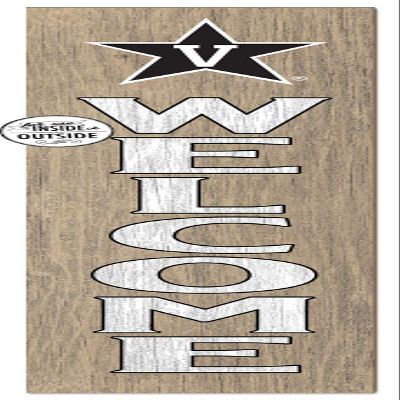 KH Sports Fan Vanderbilt Commodores Welcome Porch Leaner, 11x46 Inches, Commodores Outdoor Welcome Sign; Display Your Team Spirit with This Vanderbilt Commodores Plaque
