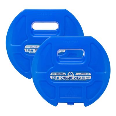 Arctic Ice Chillin' Disc High Performance Round Ice Pack for 5 Gallon Buckets and Round Coolers - Freezes at 28 Degrees (2-Pack)
