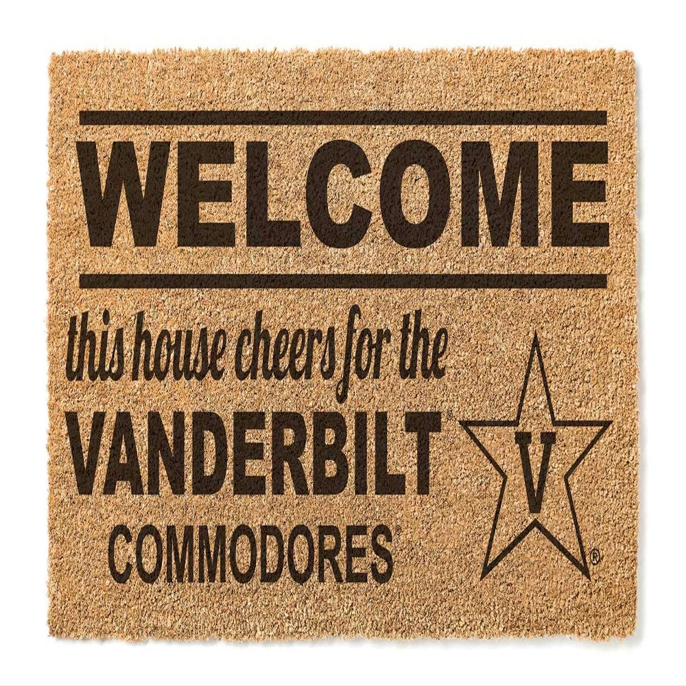 KH Sports Fan Vanderbilt Commodores Welcome Coir Doormat, 18x30 Inches, Commodores Outdoor Rug; Display Your Team Spirit with This Unique Vanderbilt Commodores Doormat