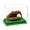 Better Display Cases Acrylic Baseball Catchers Glove Display Case with Clear Case, Black Risers and Turf Base (A011/V16) view 2