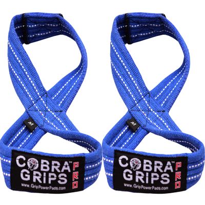 Deadlift Straps Figure 8 Loop Lifting Straps The #1 Choice for Power Lifters weightlifters workout Enthusiasts (Blue, 80 cm 8.0"+ And Up Wrist Circumference)