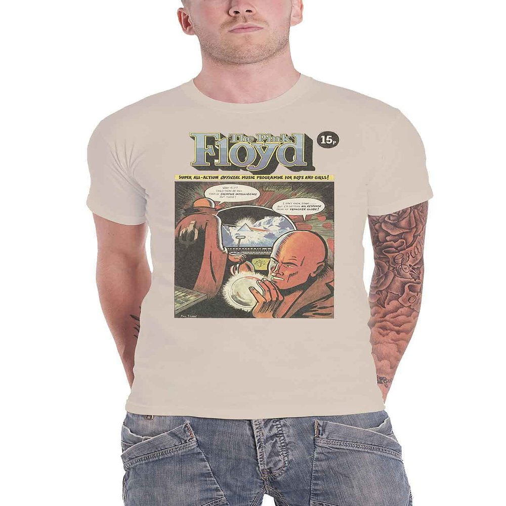 Pink Floyd Men's Comic Slim Fit T-Shirt Large Sand