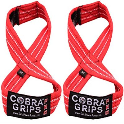 Deadlift Straps Figure 8 Loop Lifting Straps The #1 Choice for Power Lifters weightlifters workout Enthusiasts (Red, 80 cm 8.0"+ And Up Wrist Circumference)