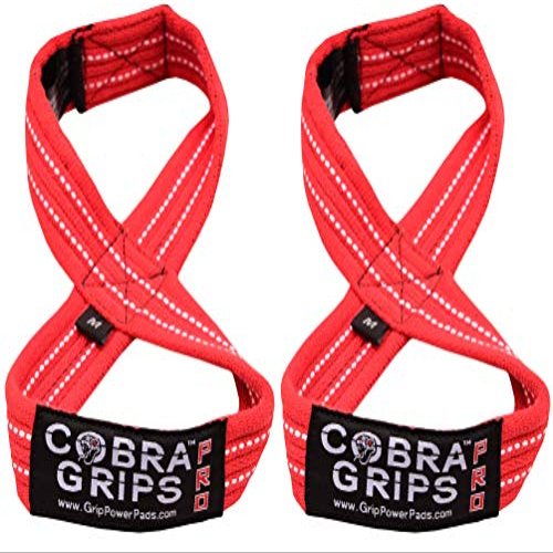 Deadlift Straps Figure 8 Loop Lifting Straps The #1 Choice for Power Lifters weightlifters workout Enthusiasts (Red, 80 cm 8.0"+ And Up Wrist Circumference)